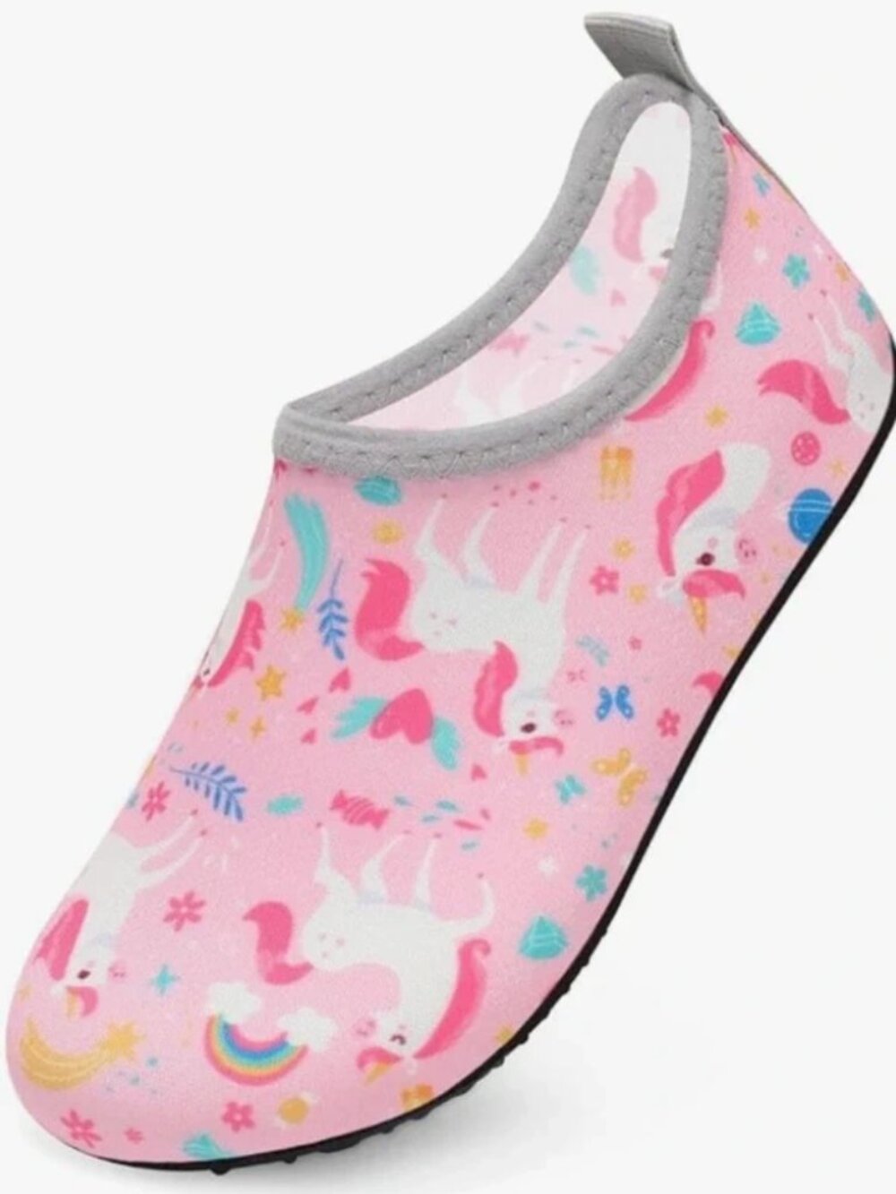 Size 6-7 toddler unicorn water shoes aqua socks